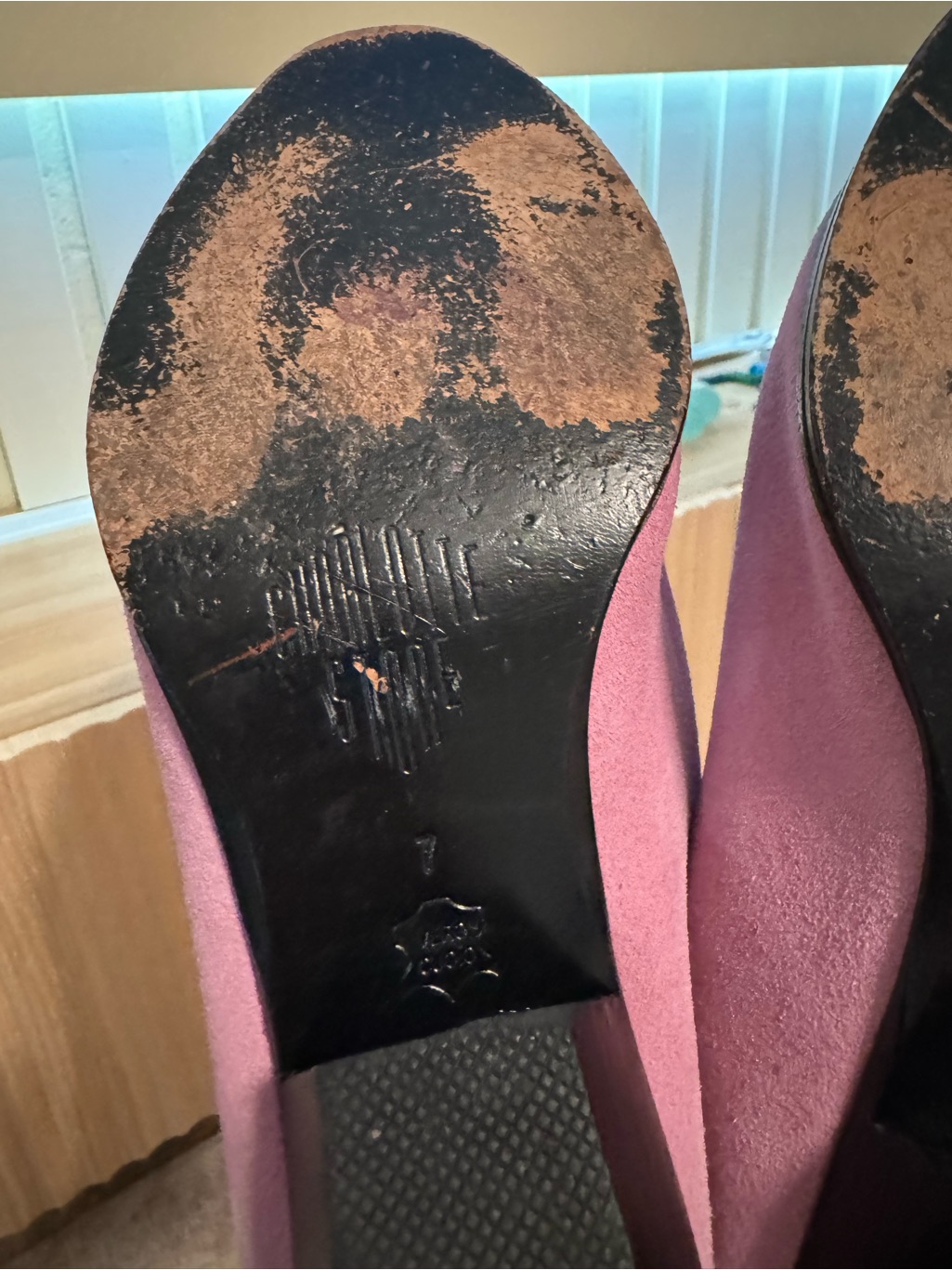 Charlotte Stone Pink Fuchsia Suede Mules Size 7 — image 5 of 6